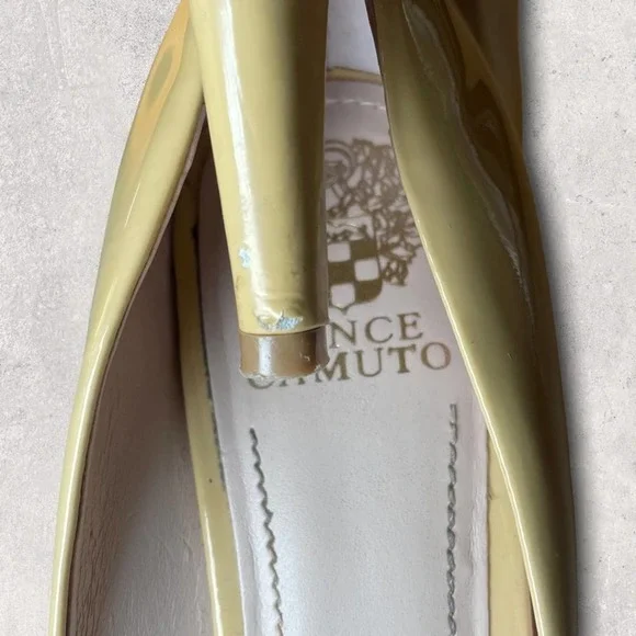 VINCE CAMUTO SEXY PATIENT LEATHER PLATFORM HIGH HEELS BUTTER YELLOW - 9.5 / 39.5 - Picture 6 of 6